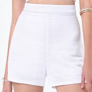Bebe Women's Striped Mesh High Waist Shorts M